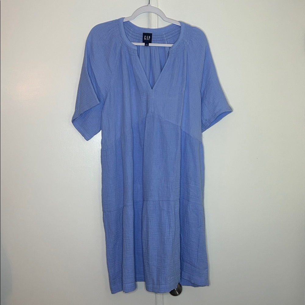 NWT Gap Cotton Midi Dress - Periwinkle - Picture 2 of 3